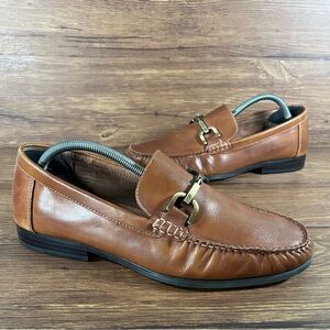 DONALD J. PLINER Niles Brown Leather Horsebit Loafers Men’s Size 9 Shoes Slip-On